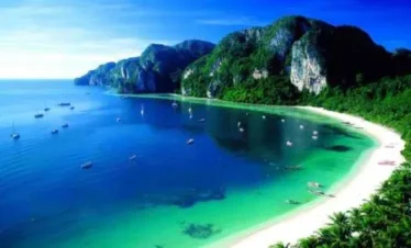 Beautiful Island Beach View in Thailand – White Sand and Clear Blue Waters