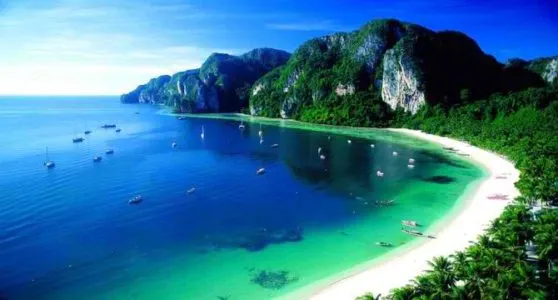 Beautiful Island Beach View in Thailand – White Sand and Clear Blue Waters