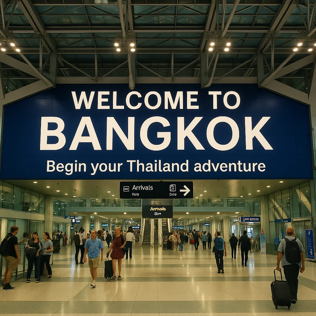 Suvarnabhumi Airport arrival area in Bangkok