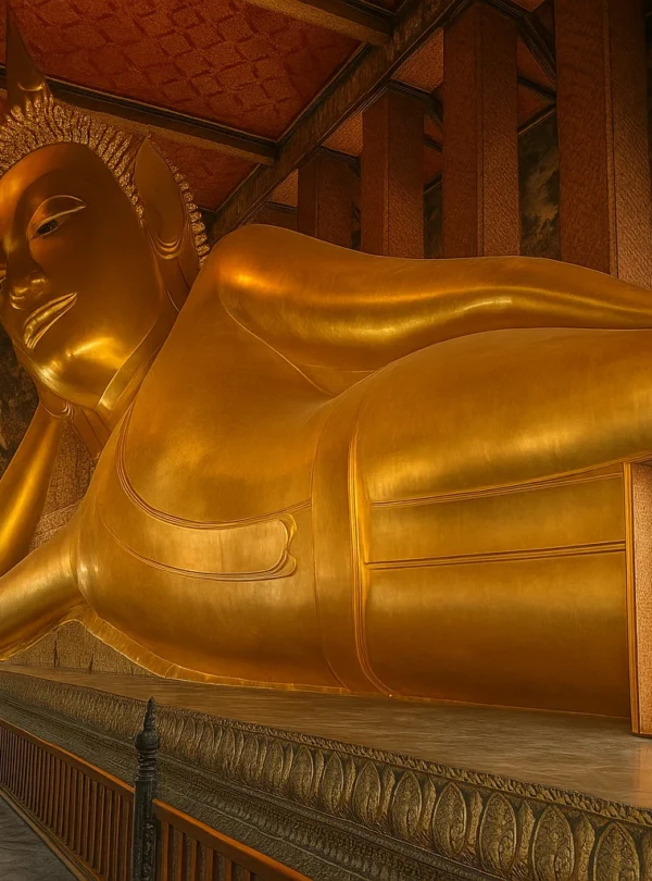 Golden Reclining Buddha statue at Wat Pho Temple