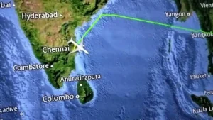 Chennai to Bangkok Flight Map