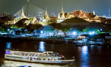 Nighttime Cruise View on Chao Phraya River, Bangkok