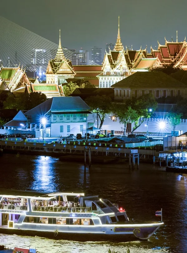 Nighttime Cruise View on Chao Phraya River, Bangkok