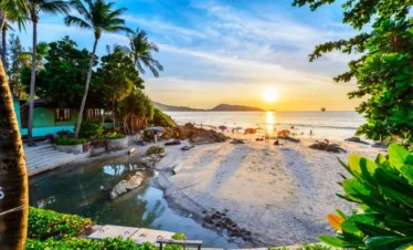 Boat in the Sea Near Beach at Phuket, Thailand