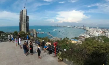 Sunset View Over Bangkok City Skyline – Vibrant Evening Sky in Thailand