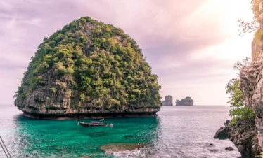 beautiful phi phi island thailand view sea and mountain inside sea