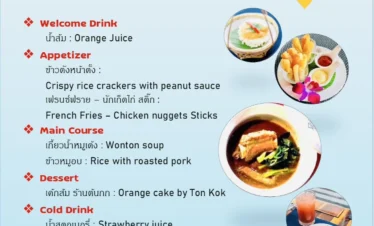 Kids menu on Thai Food Bus Tour Bangkok