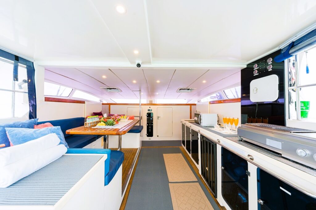 inside area of private yacht