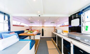 inside area of private yacht