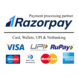Secure payment by razor pay accept all payment modes logo