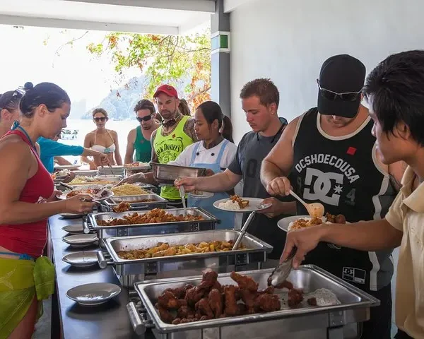 Buffet lunch served during Phi Phi Island day tour