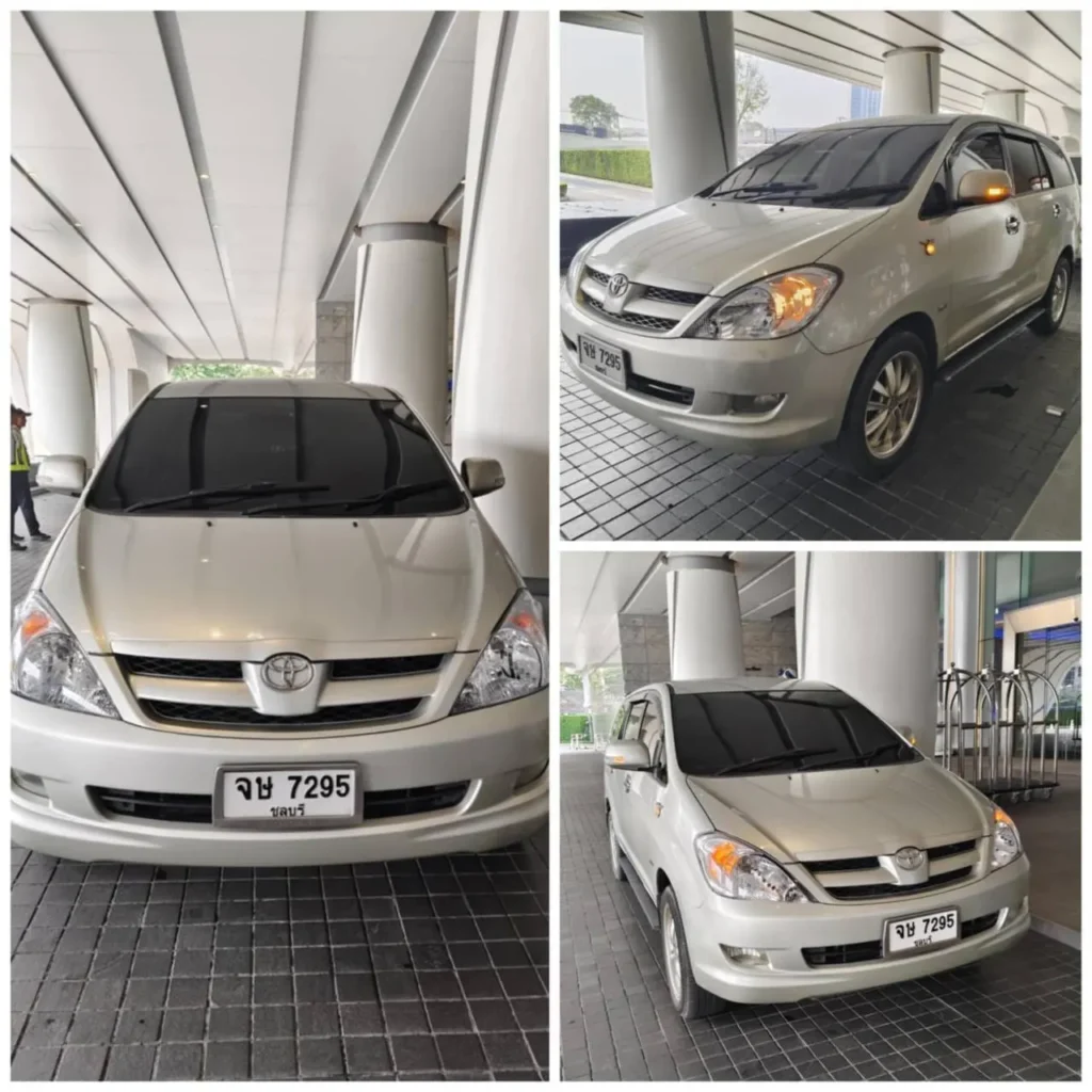 Private sedan taxi for airport transfer in Bangkok.