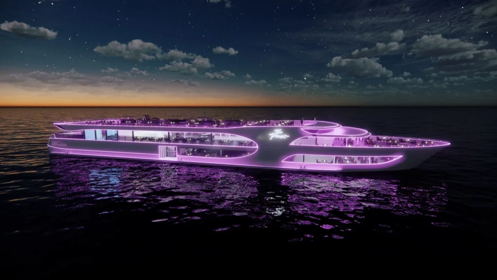 The Planet Cruise on Chao Phraya River at night