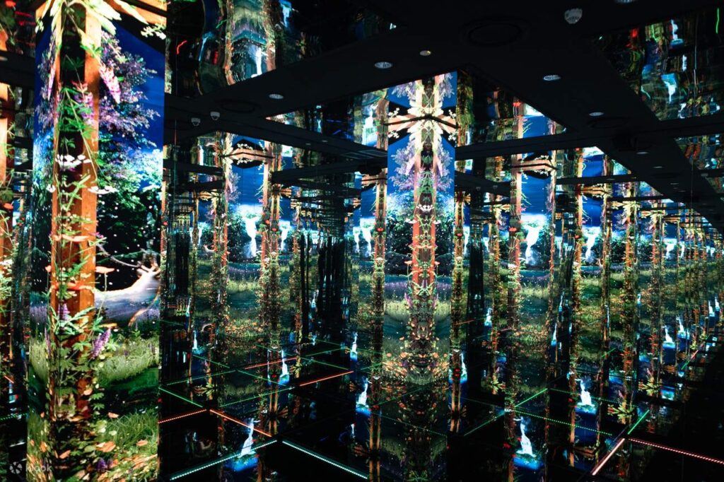 Immersive light and digital art experience inside the Mahanakhon SkyVerse exhibit