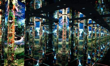 Immersive light and digital art experience inside the Mahanakhon SkyVerse exhibit