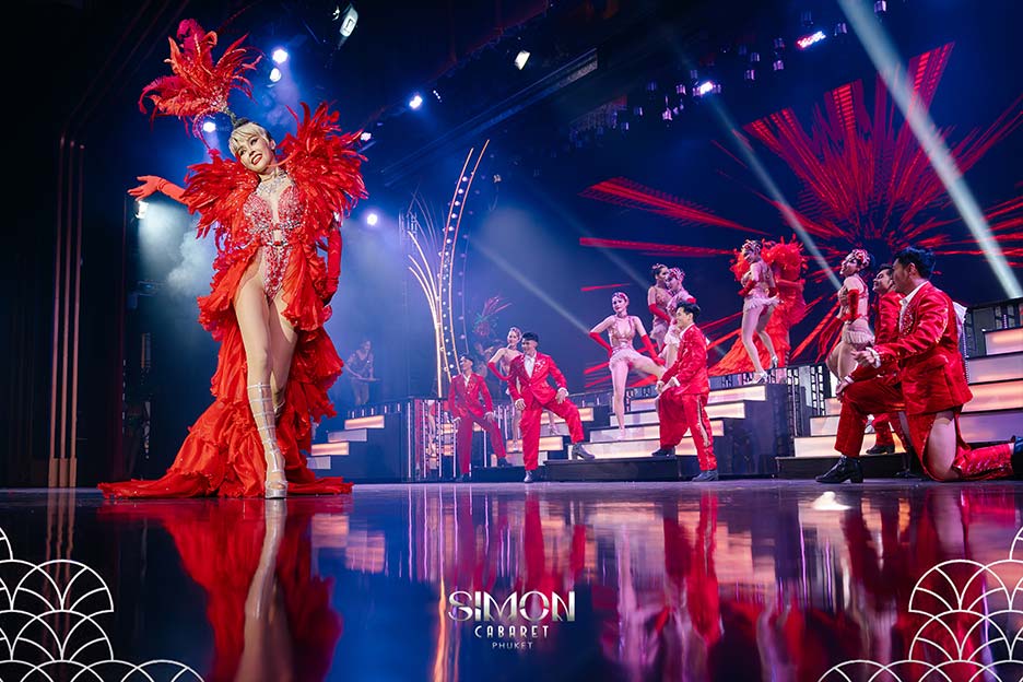 Live cabaret entertainment performance at Simon Cabaret Show Phuket, Thailand.
