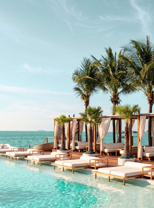 Oceanfront dining experience at Sina Beach Club Pattaya with food and drinks