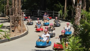 Visitors enjoying a downhill mountain cart adventure in Phuket