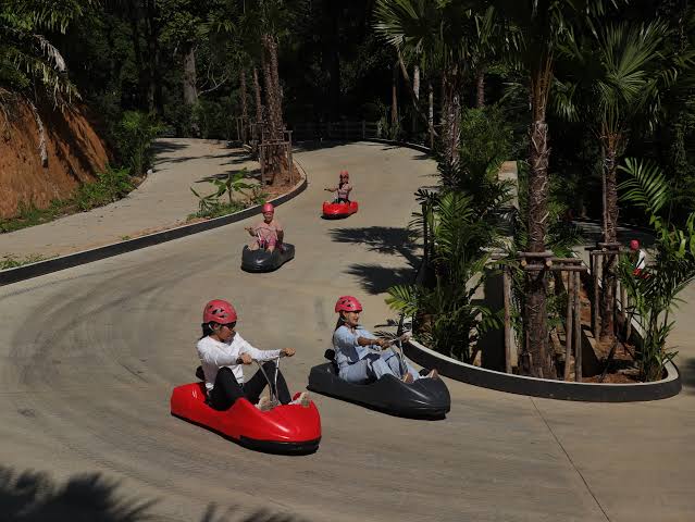 Gravity-powered mountain cart ride with panoramic mountain views in Phuket